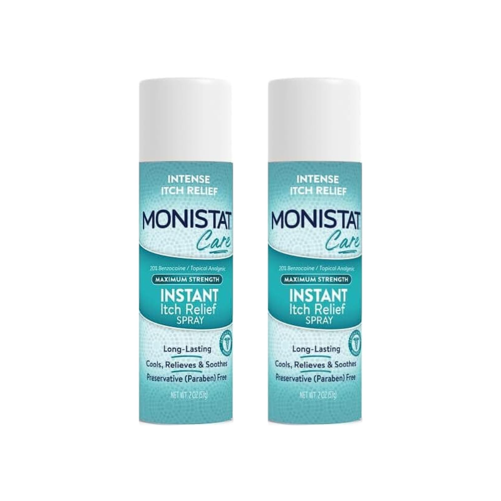 Monistat Instant Itch Relief Spray for Women Maximum Strength Feminine Itch Care 2 oz Pack of 2