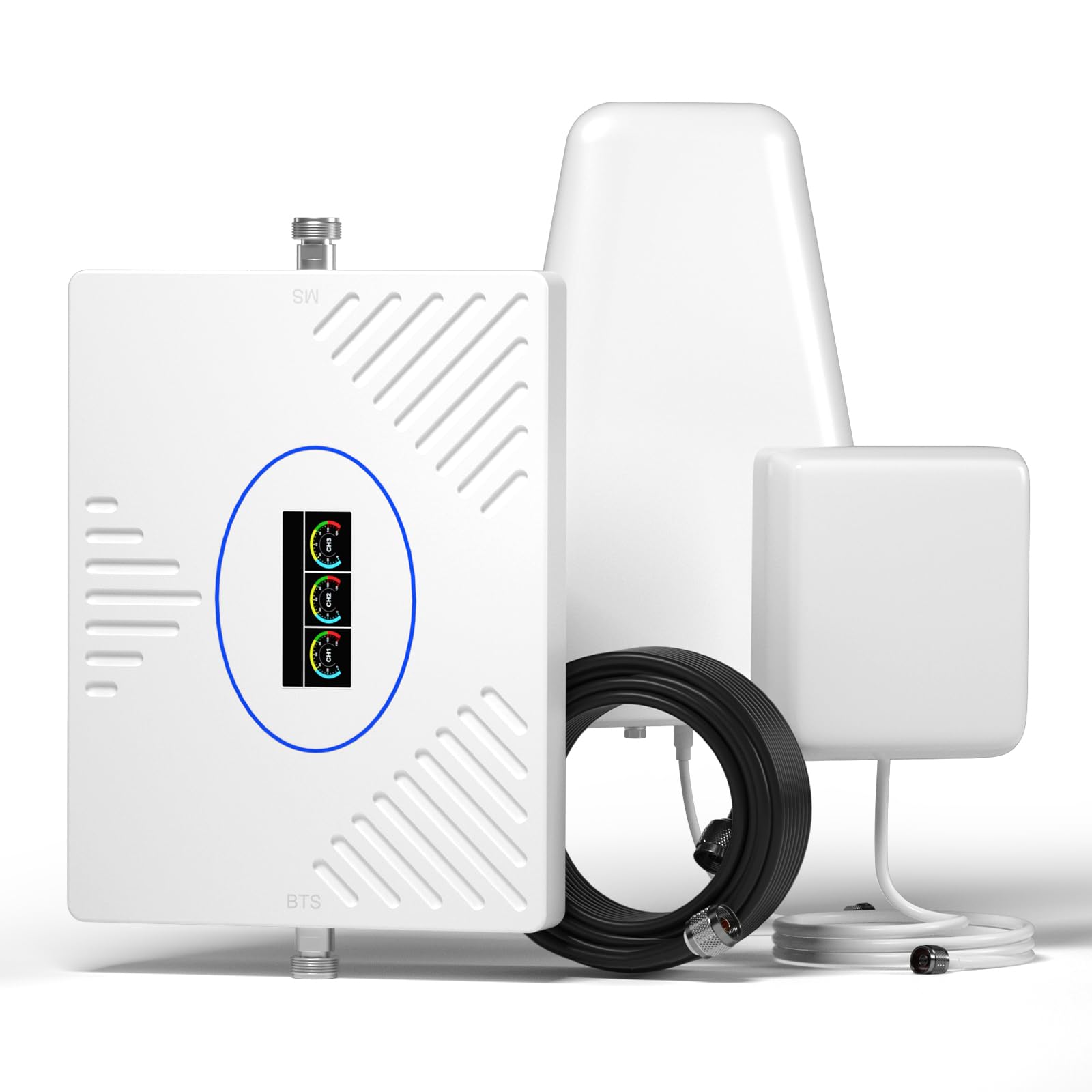 Amplificateur de Signal Mobile 800/1800/2600 MHz (bandes 20/3/7) Amplificateur de Couverture Mobile LTE 4G 3G Répéteur 4G Compatible avec Orange, SFR, Bouygues, Free pour une utilisation à domicile/au