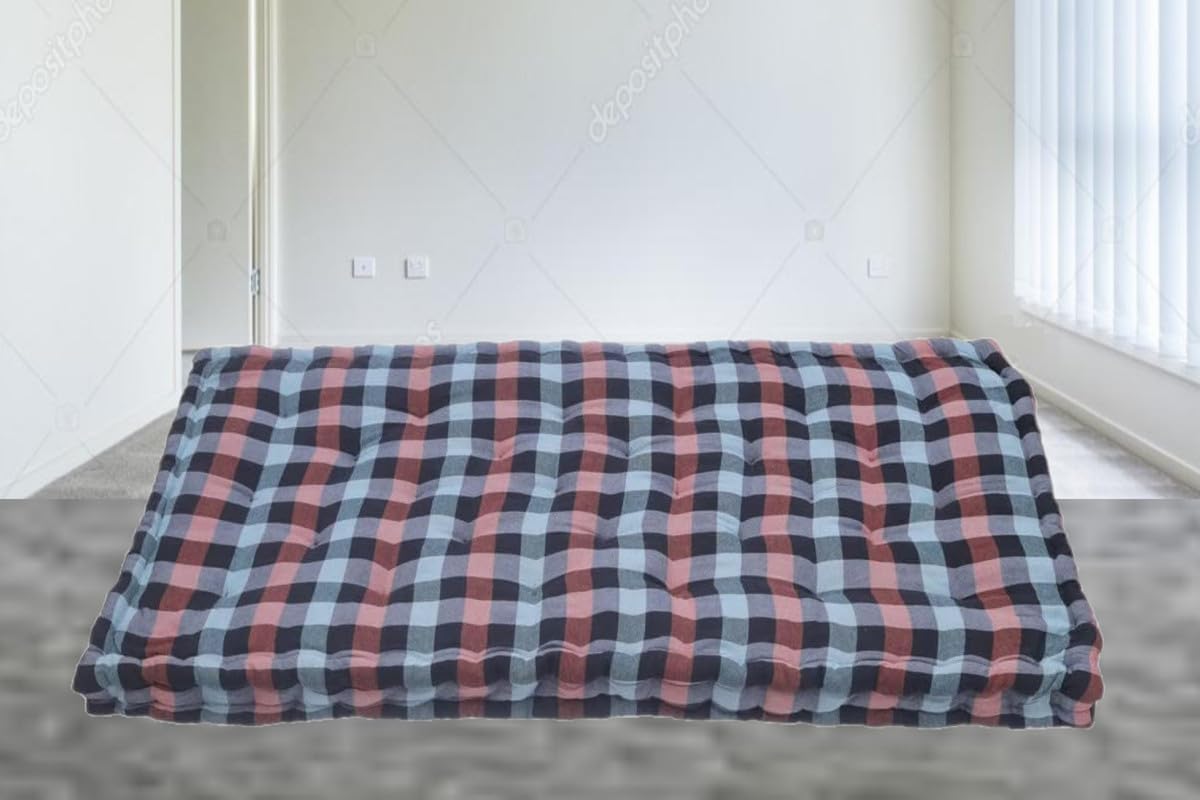 Homychair Single Bed 5 Inch Height Soft Cotton Multicolour Cotton Box Mattress Gadda (1 Sleeping Capacity, 3 X 6 Ft Or 72X36X5 Inches)-picture-16