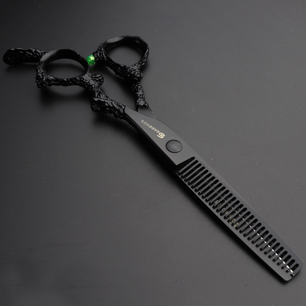 Juego de 2 tijeras de peluquería japonesas de 6 pulgadas para estudio de peluquería, herramientas de modelado profesional, tijeras de corte + tijeras de adelgazamiento