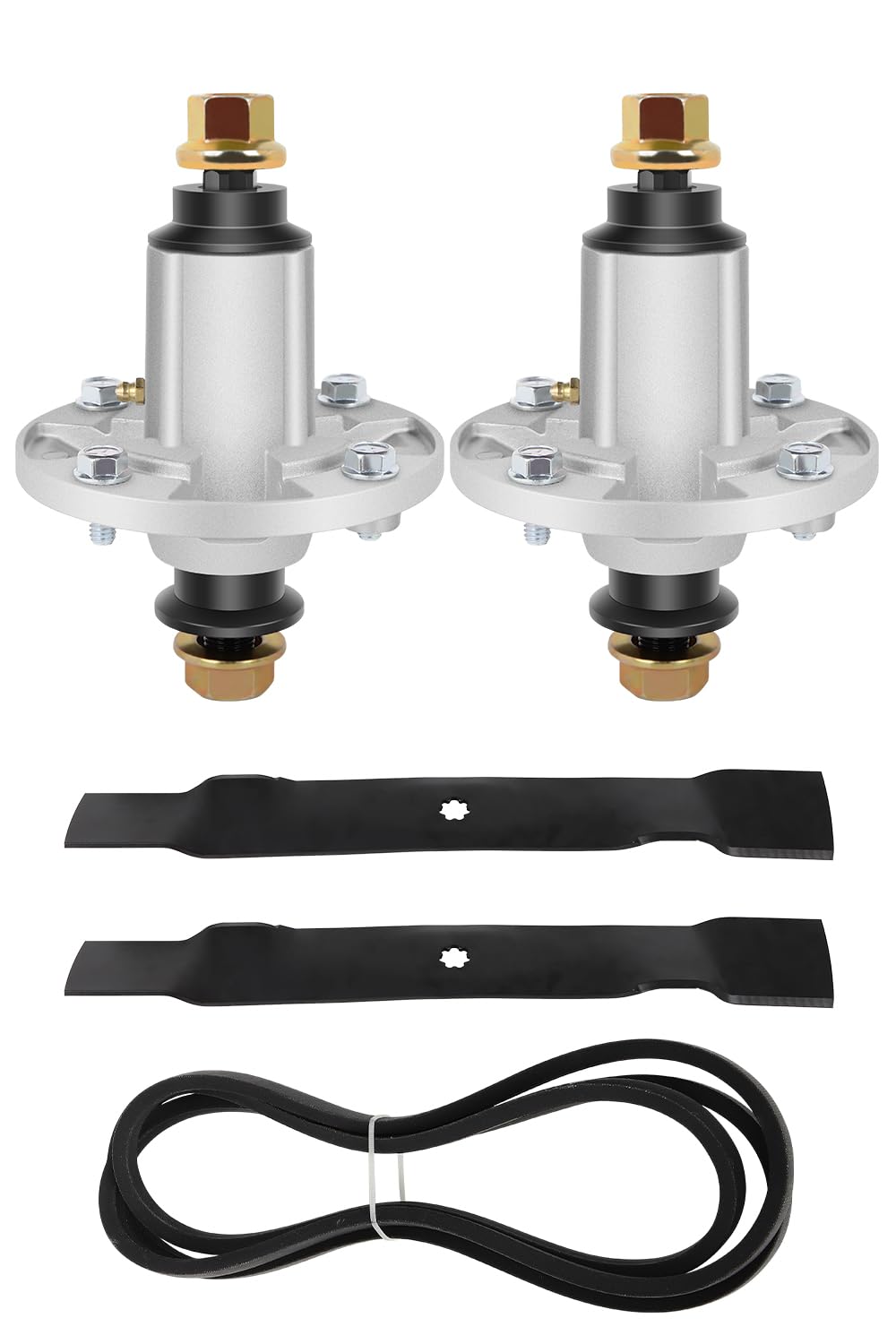 Deck Rebuild kit for John Deere 115 135 D110 D120 E120 LA115 X120 Riding Lawn Mowers Replace Part Number Spindle GY21098 GY20454 Blade GX22151 AM137328 Belt GX20072 GY20570
