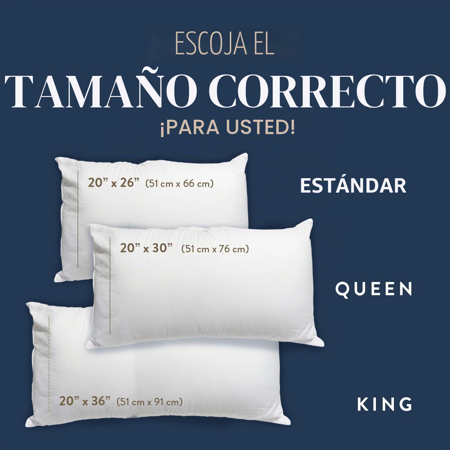 Digital Decor Juego de 2 Almohadas con Funda 100% de algodón y Relleno de Microfibra Hueca con Tacto de plumón, como Las utilizadas en hoteles. Fabricadas en Estados Unidos. 3 Niveles de firmeza