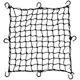 【揺れても、走っても、荷物はブレない。】 匠plate バイクネット フック付き 収納袋付き バイク用 カーゴネット 伸縮調整 荷崩れ防止 荷物落下防止 キャンプ ソロキャンプ アウトドア ツーリング (ブラック, 60×60cm)