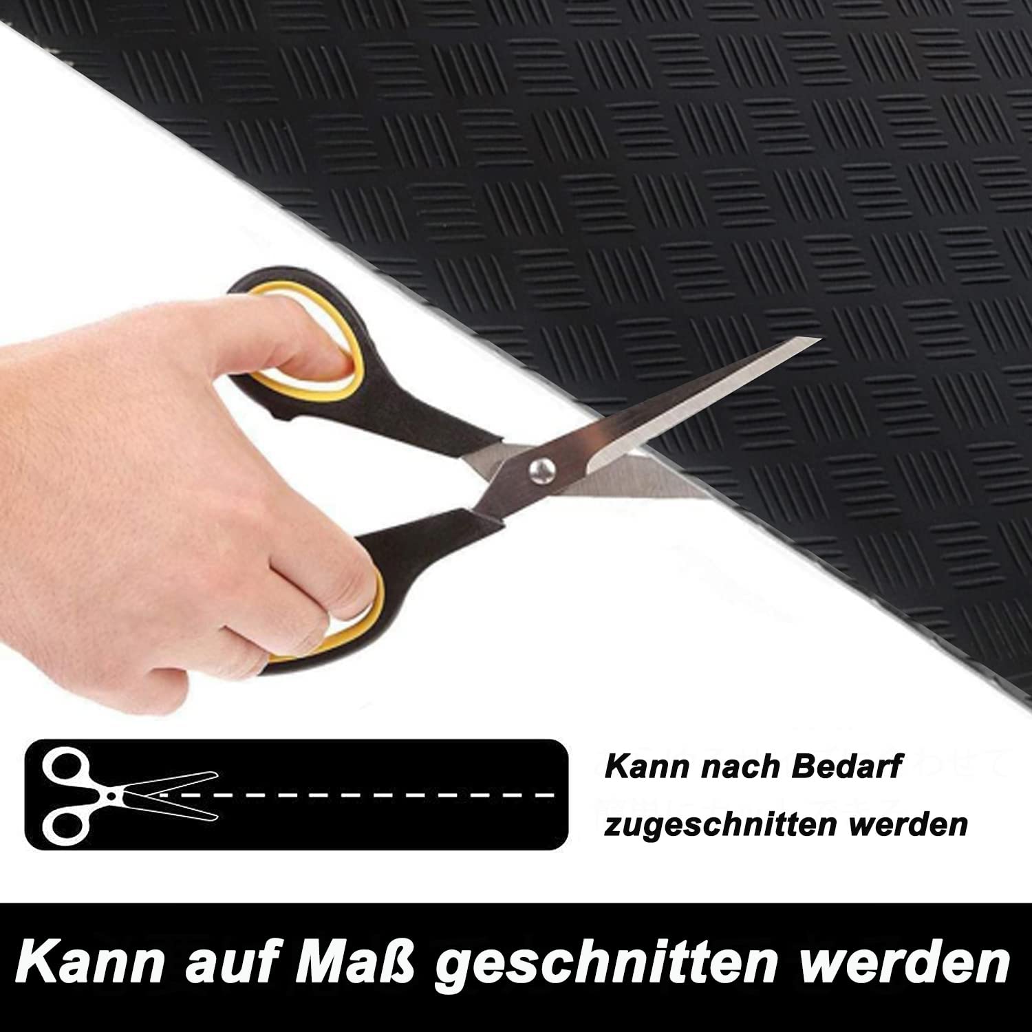 Antirutschmatte 500 x 100 cm für Außenbereich, Boden rutschfest 3mm Dicke Gummimatte Rolle, Strapazierfähig für Garage, Treppe, Werkstatt, Keller, Industrie