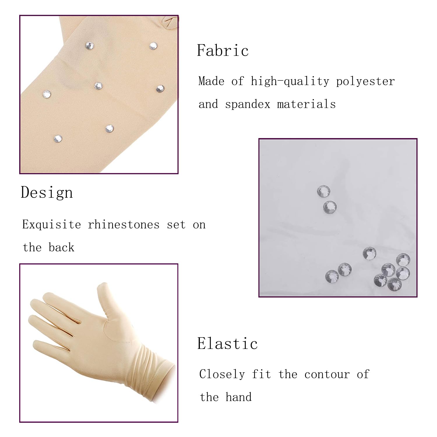 1 Paio Guanti Da Pattinaggio Artistico, Guanti da Pattinaggio Alla Moda, Ghiaccio Guanti Da Pattinaggio Alla, Con Decorazioni In Strass, per Spettacoli e Gare Di Pattinaggio Su Ghiaccio
