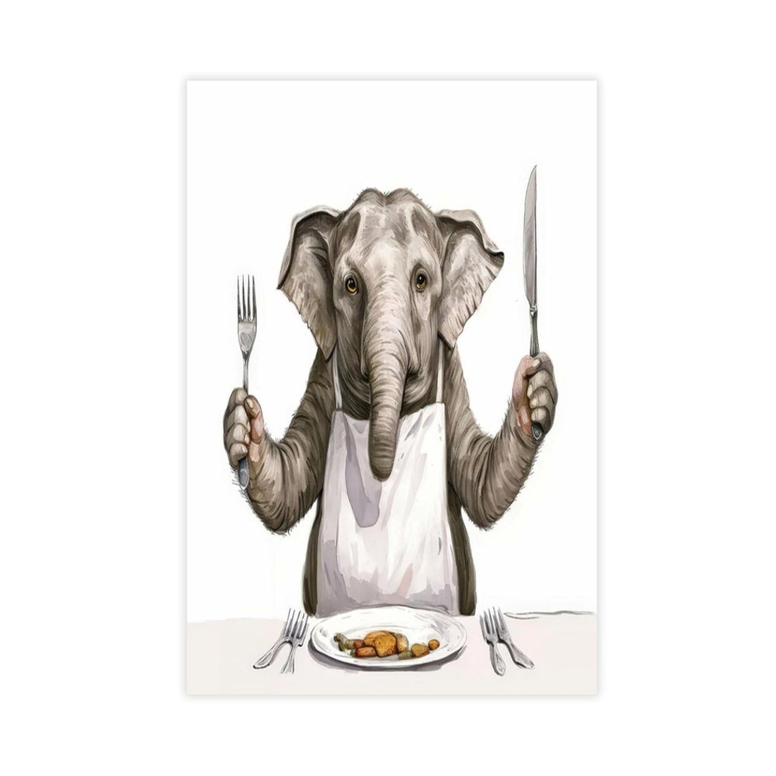 Bareronor Abstract Elephant Poster Canvas Poster Bedroom Decor Landscape Office Room Decor Gift 24" L X 36" W