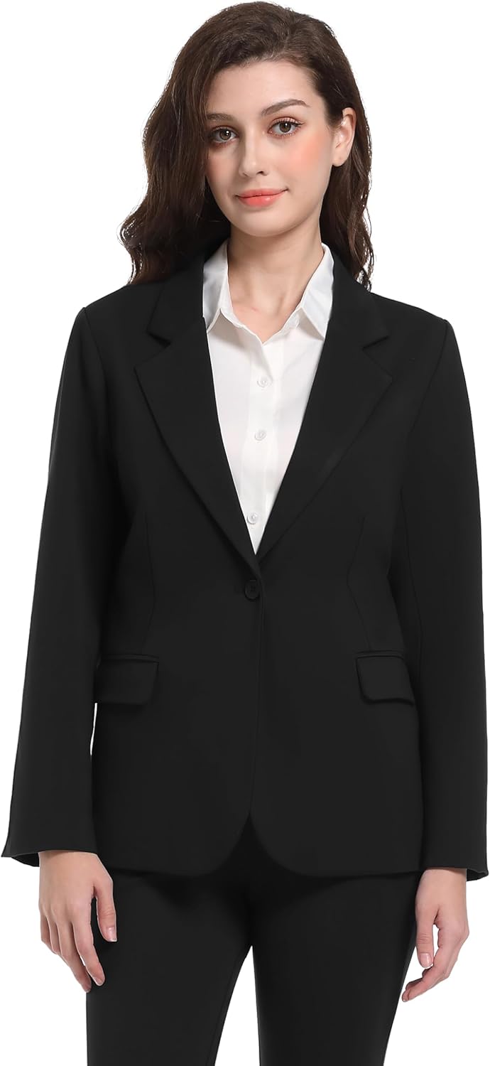 V VOCNI Women's Suits 2 Piece Set Office Business One Button Slim Fit Blazer Pants Suit Set Dressy Casual Workwear Outfits - Image 3