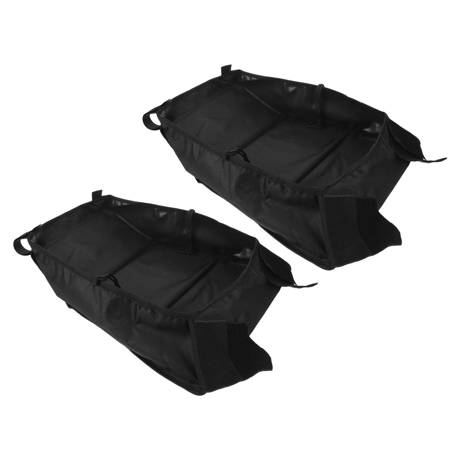 POPETPOP Bolsa Organizadora Negra para Cochecito 2 Piezas, Cesta Inferior de Oxford Resistente y Ligera, Accesorio para Cochecitos de Ñiño, Almacenamiento Espacioso para Pañales y