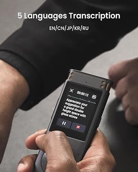 iFLYTEK AI Voice Recorder with Playback, Digital Voice Recorder with Voice-to-Text Transcription & Smart Summarize, AI Recorder Transcriber for Lectures, Interviews, Conferences & Lawyers