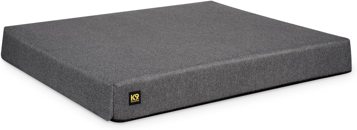 K9 Ballistics Tough Ripstop Orthopedic Rectangle Dog Bed w/Removable Washable Cover, Solid Orthopedic Foam, Made for Large Breeds - L, Titanium Premium Finish