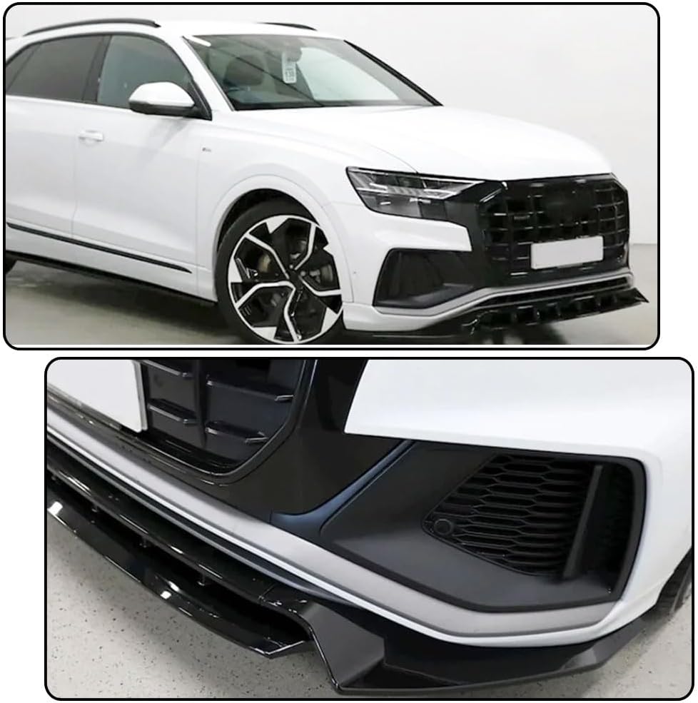 Q8 Gloss Black Front Lip Compatible with Audi Q8 S Line Sport Utility 4-Door 2019-2023 ABS Front Bumper Lip Chin Spoiler Splitter Protector Factory Outlet