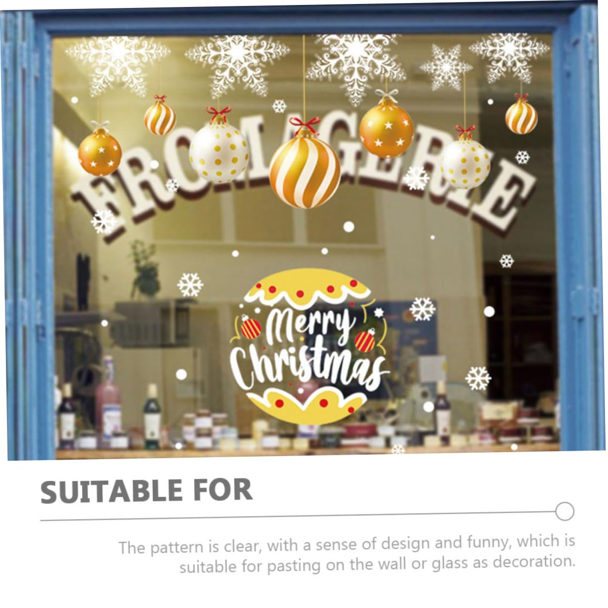 PRETYZOOM 5 Blätter Statische Weihnachtsaufkleber Urlaub Selbstklebender Aufkleber Schneeflocken-fensteraufkleber Weihnachtskugel Fenster Haftet Weihnachts-schneeflocken-aufkleber Pvc
