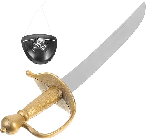 Miniatura 5 de Juego de 2 juegos de pirata, decoraciones de pirata, accesorios para niños, decoraciones de Halloween, disfraz de pirata, espada pirata para