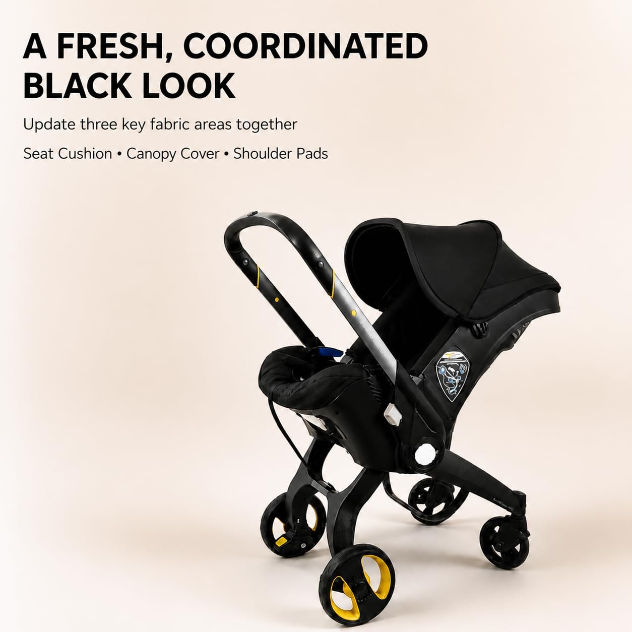 Set tessuto di ricambio 3 in 1 compatibile con Doona+, nero