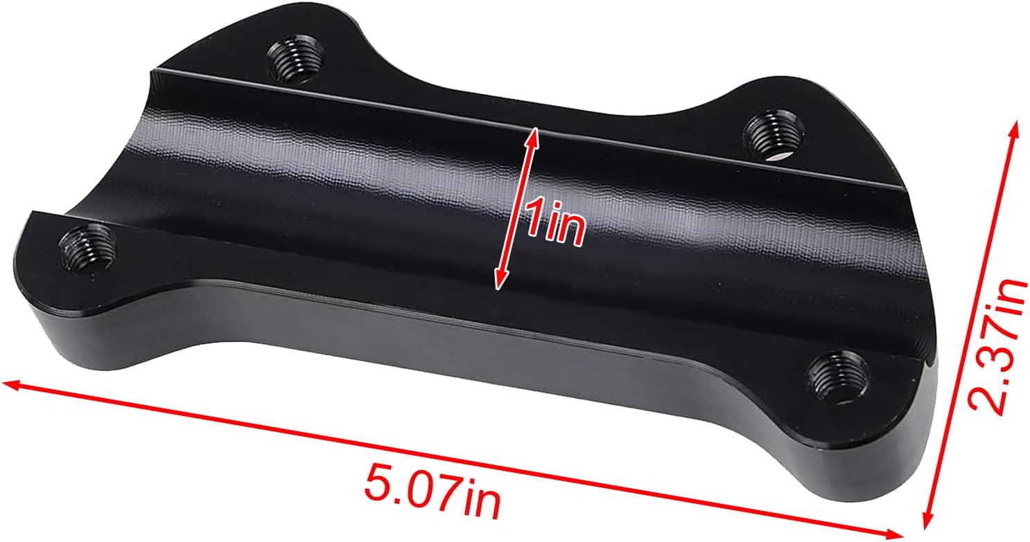 1'' Handlebar Riser Top Clamp for 1974-2025 Harley Softail Fat Boy Low Rider ST Street Bob Dyna Super Glide Sportster 883& FX FXR (Handlebar Top Riser Clamp-Black)