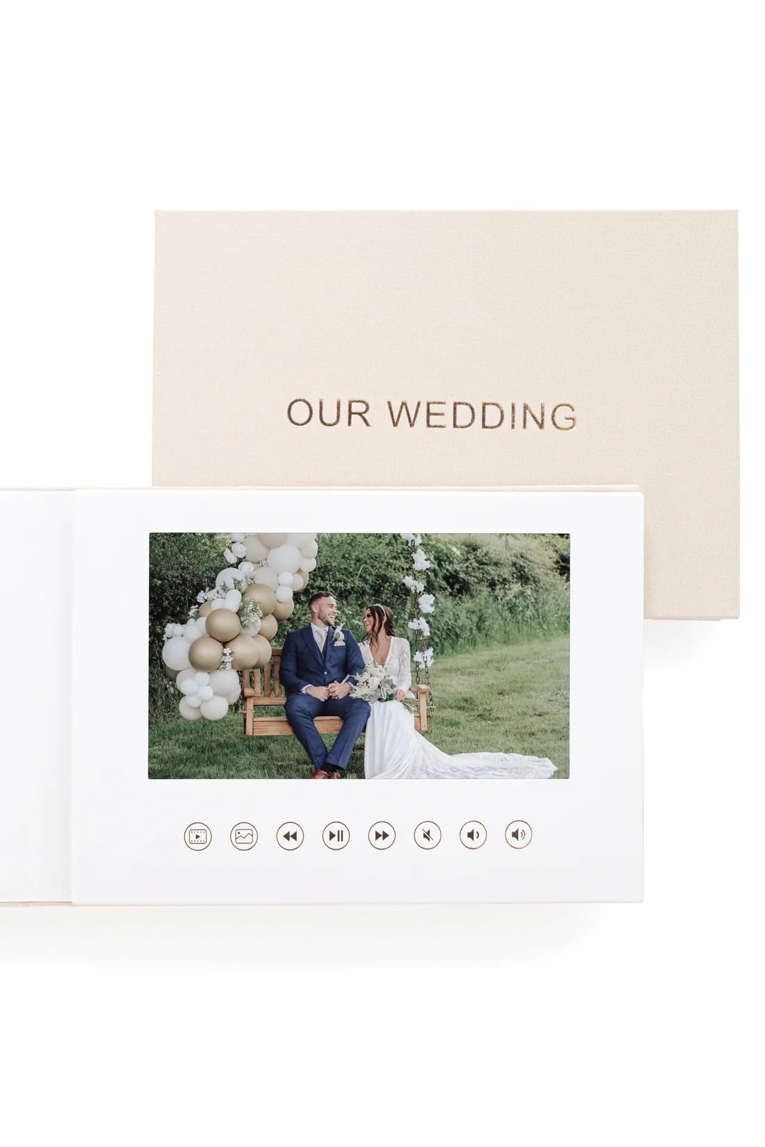 Wedding Gift - HD Image & Video Memory Book Greeting Card Album | Electronic Photo Book | Personalised Digital Photo Frame Gift for Wedding and Anniversary (7-Inch Screen)