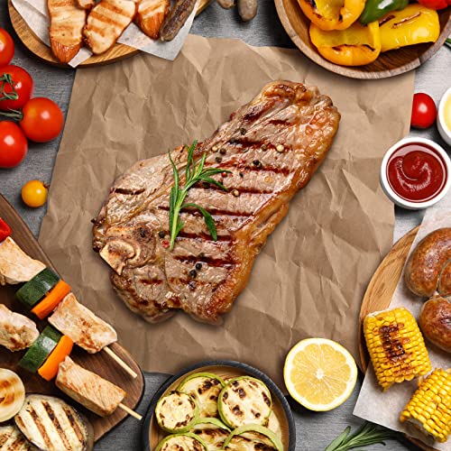 120 Pieces Butcher Paper Crafting Butcher Paper Meat Butcher Paper Sheets for Sublimation White Butcher Paper Disposable Brown Wrapping Paper for Food Service BBQ Accessories (12 x 12 Inches) - Thumbnail 4