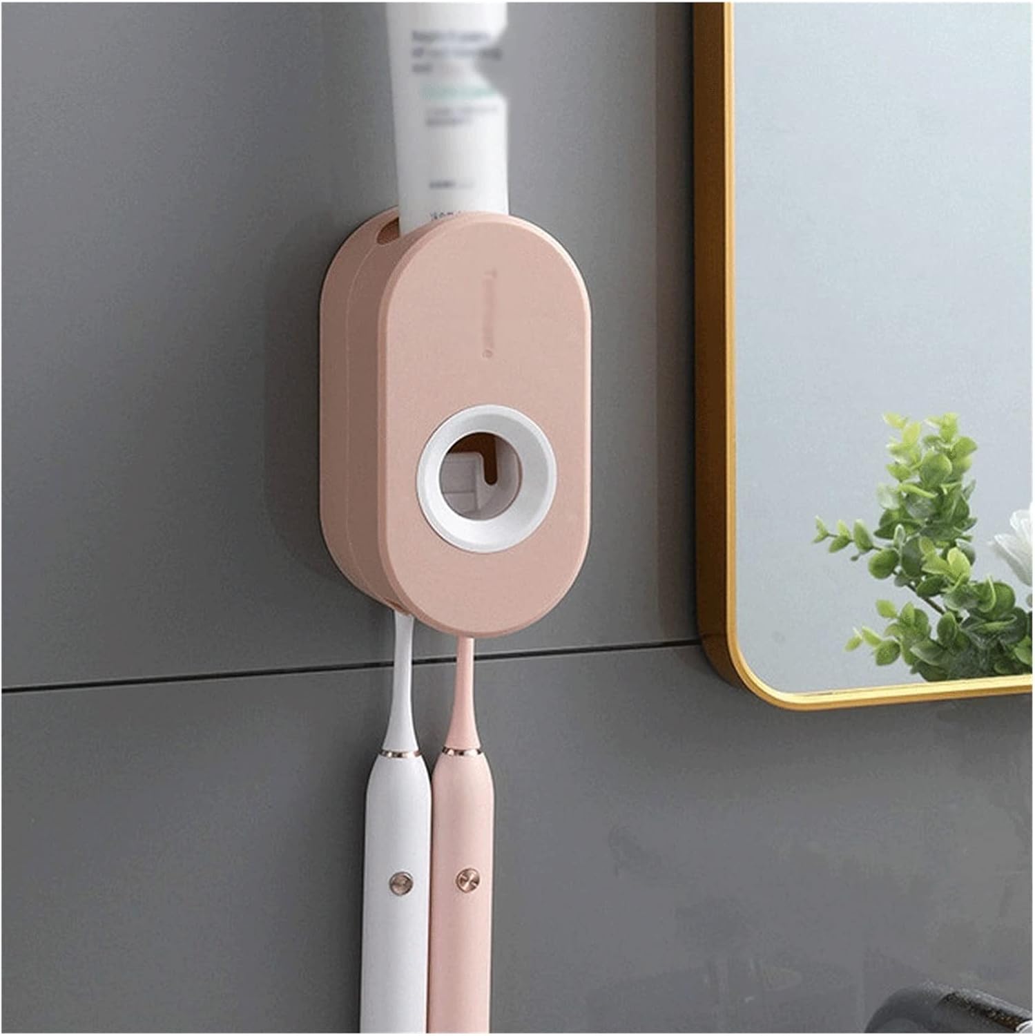 JSEIAJB Wall-Mounted Toothpaste Holder Toothbrush Rack Wall Suction Toothpaste Squeezer(D)