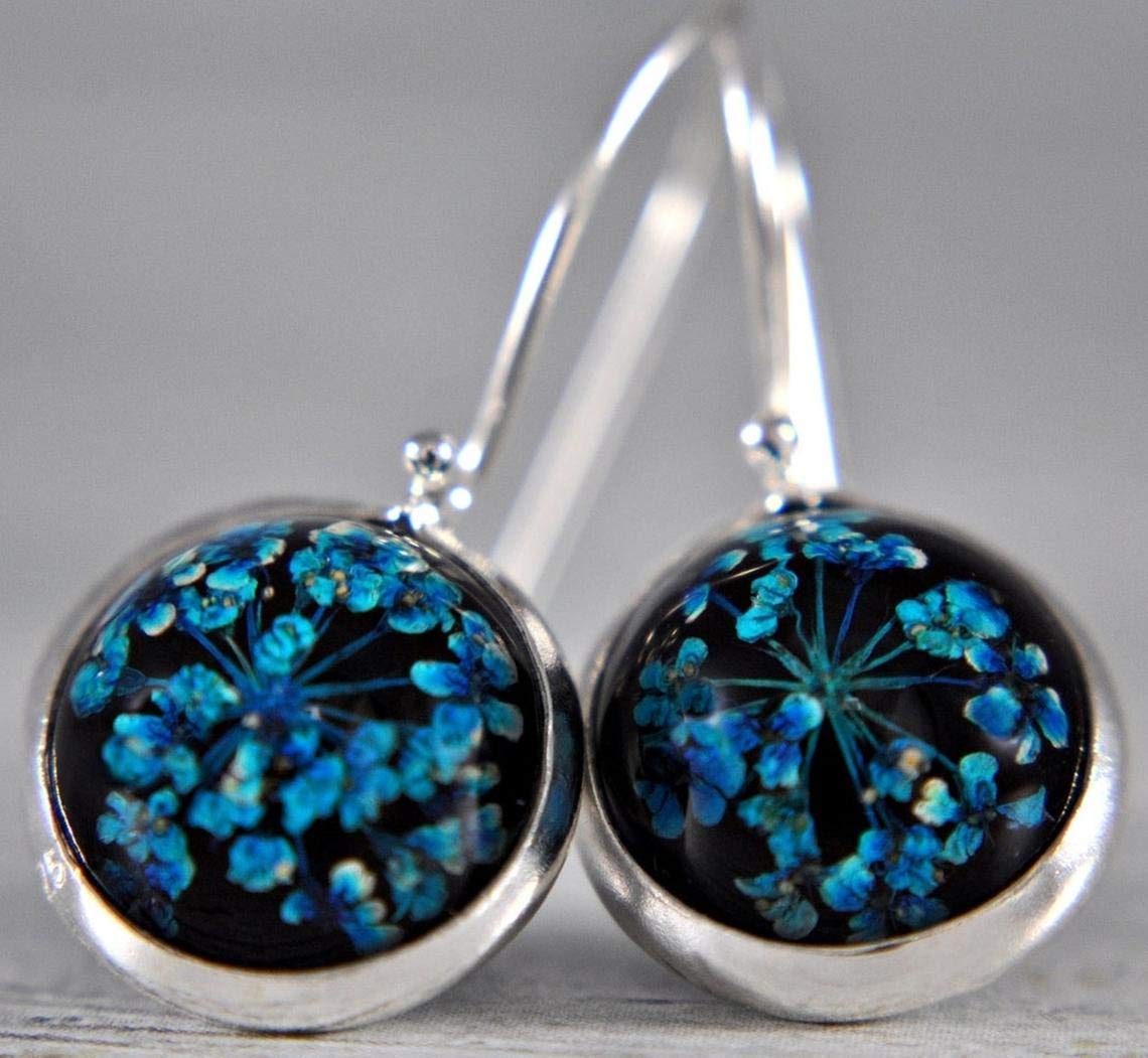 Set de regalo con flores reales - Plata de ley 925 - Set de joyas - Caja de regalo - Día de la madre - Día de San Valentín - Regalo para Ella - Regalo de joyería - handmade - Navidad - Cumpleaños