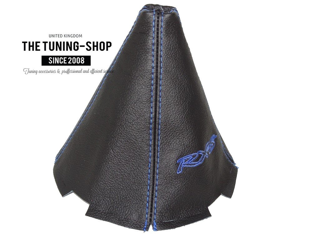 The Tuning-Shop for Mazda Rx-8 2003-2012 Manual Shift Boot Black Leather Blue RX-8