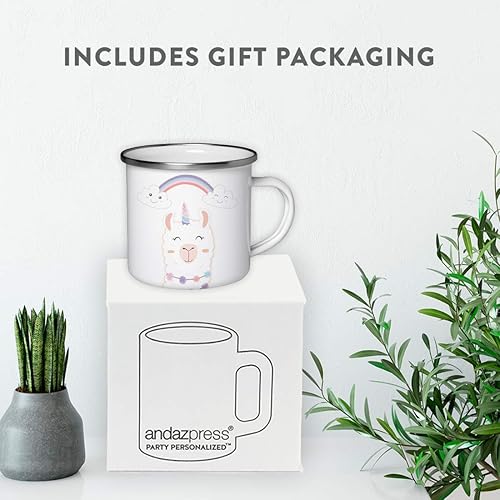 Vista 90 de Andaz Press Taza de café de acero inoxidable con temática de alpaca de llama de 11 onzas, regalo de broma, colorido bohemio con gráficos de llama