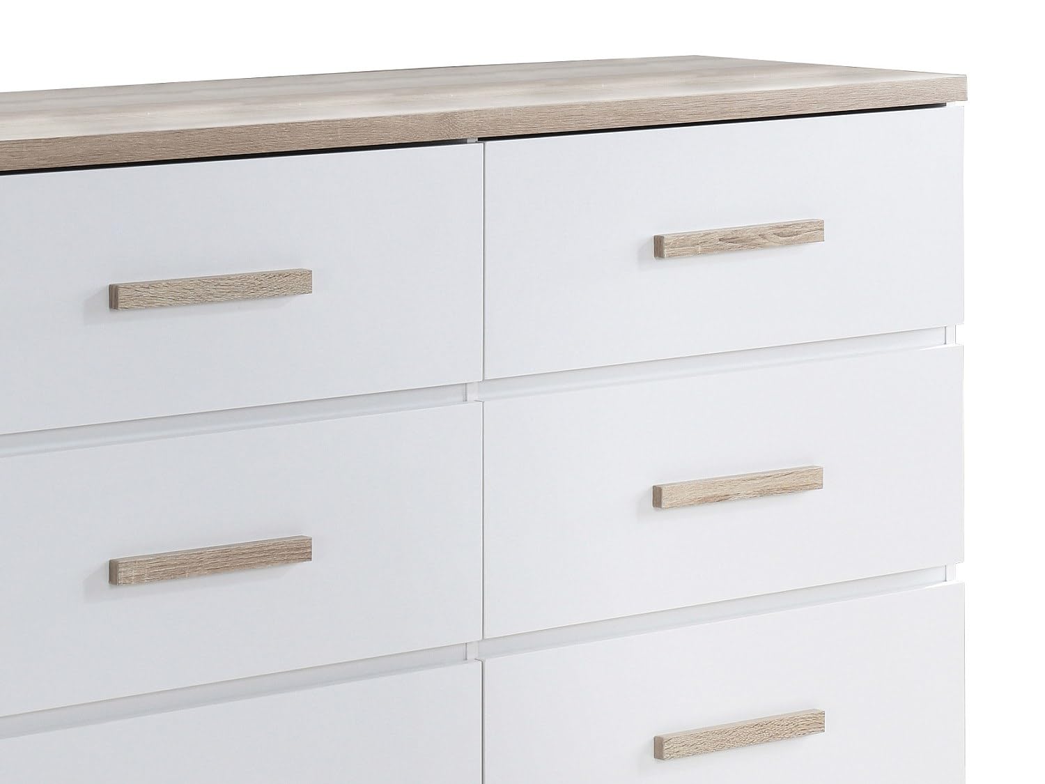 Vente-unique - Comò 6 cassetti Bianco e le - SKAIDO