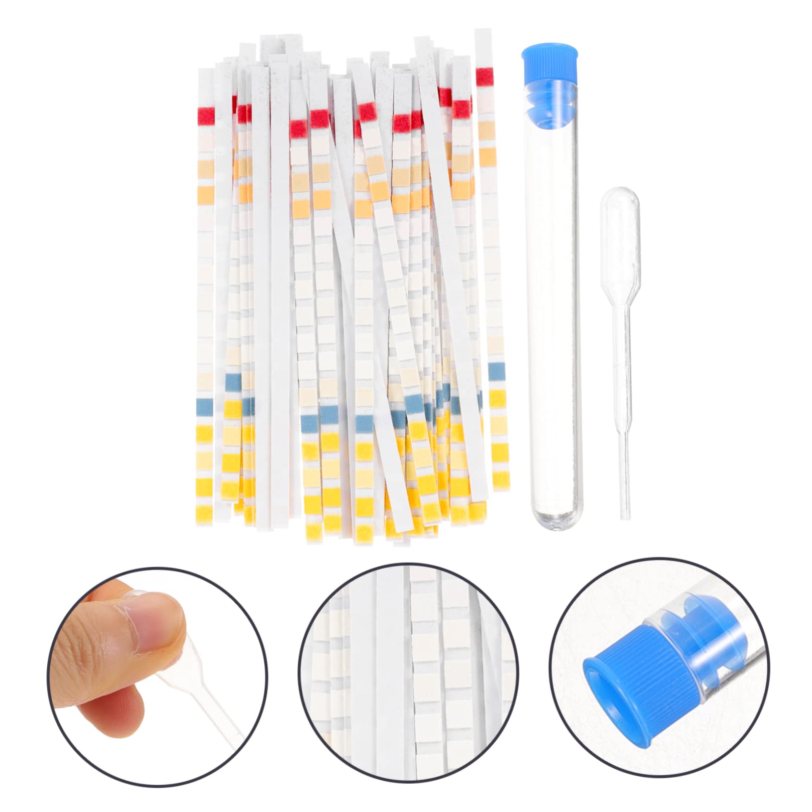 BESTonZON 2 Series Tiras De Prueba De Agua Potable Análisis De Del Agua Incluye Pipeta Y Tubo De Pruebas Rápidas Y Fiables 50 Piezas*2