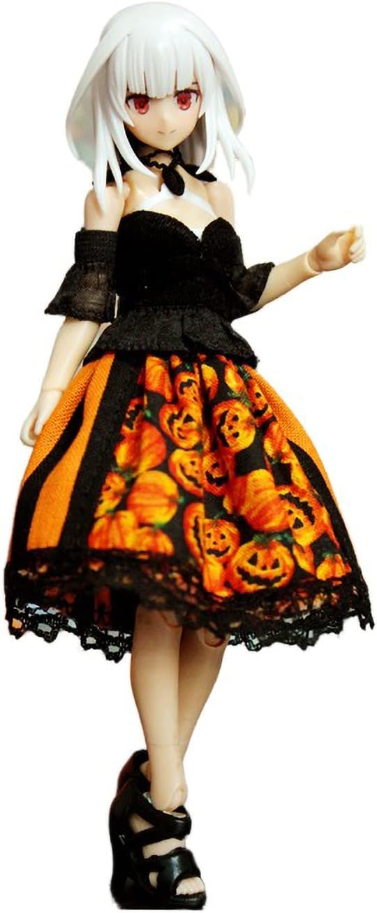 1/12 Scale Halloween Pumpkin Skirt Set for azone12 Points Mecha Girl Action Figure