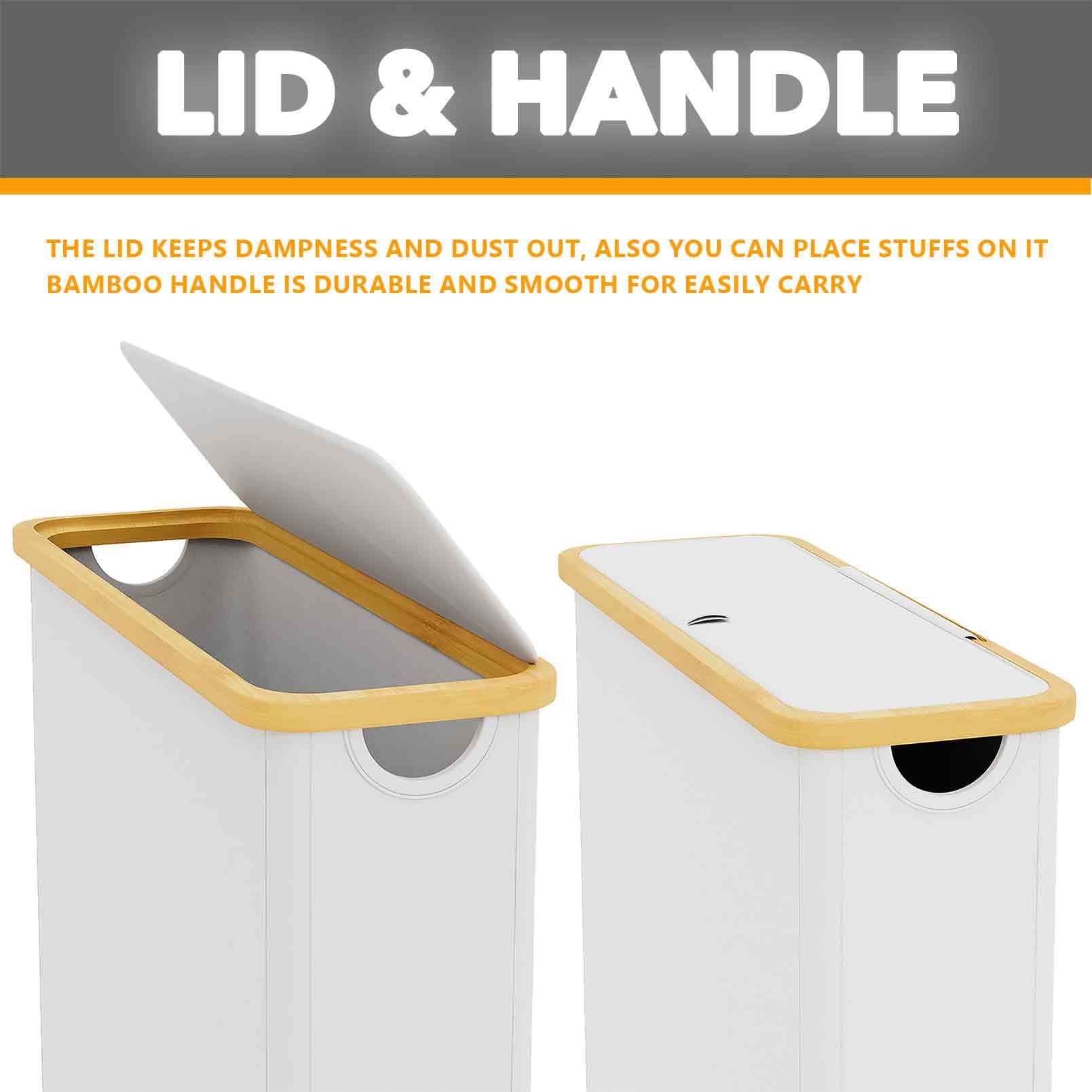 SpaceAid Almacenamiento de Papel higiénico Extra Grande con Tapa, Capacidad para hasta 24 Rollos Regulares o 18 megarrollos, contenedor Delgado para Papel higiénico, Organizador de Accesorios de baño
