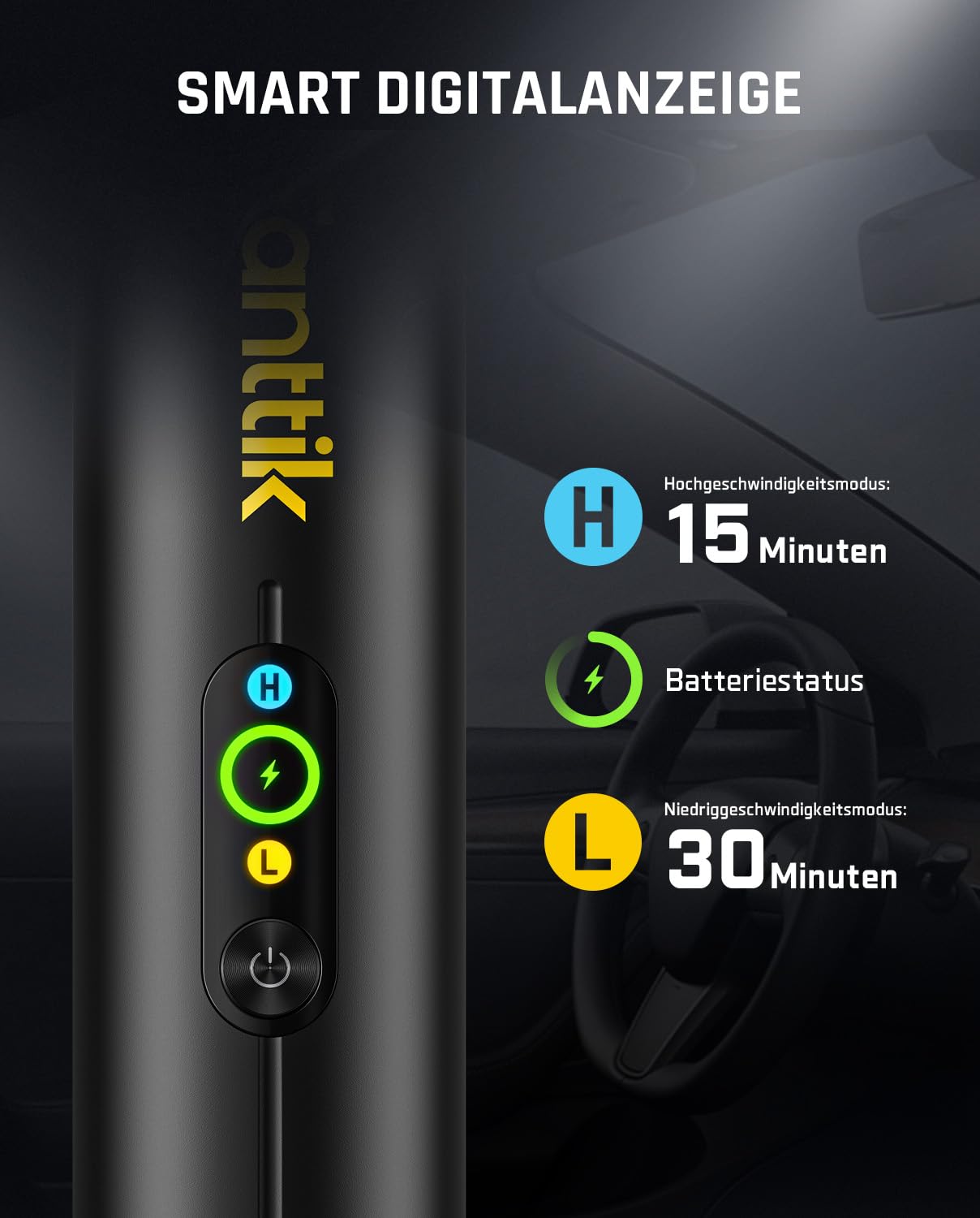 Fanttik Slim V10 APEX Kabelloser 4-in-1 Auto & Tragbarer Mini-Handstaubsauger, 19 kPa Saugkraft, Smarter Digitalanzeige, 2 Saugmodi für kleine Reinigungsarbeiten, Auto, Bürotisch, Tastaturen (Schwarz)
