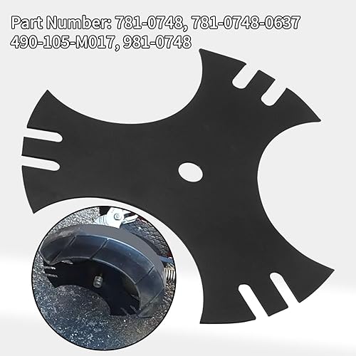 Miniatura 8 de 781-0748-0637 781-0748 Tri-Star Trencher - Cuchilla de repuesto para zanjadora, compatible con MTD 781-0748 981-0748 40-009 490-105-M017 para