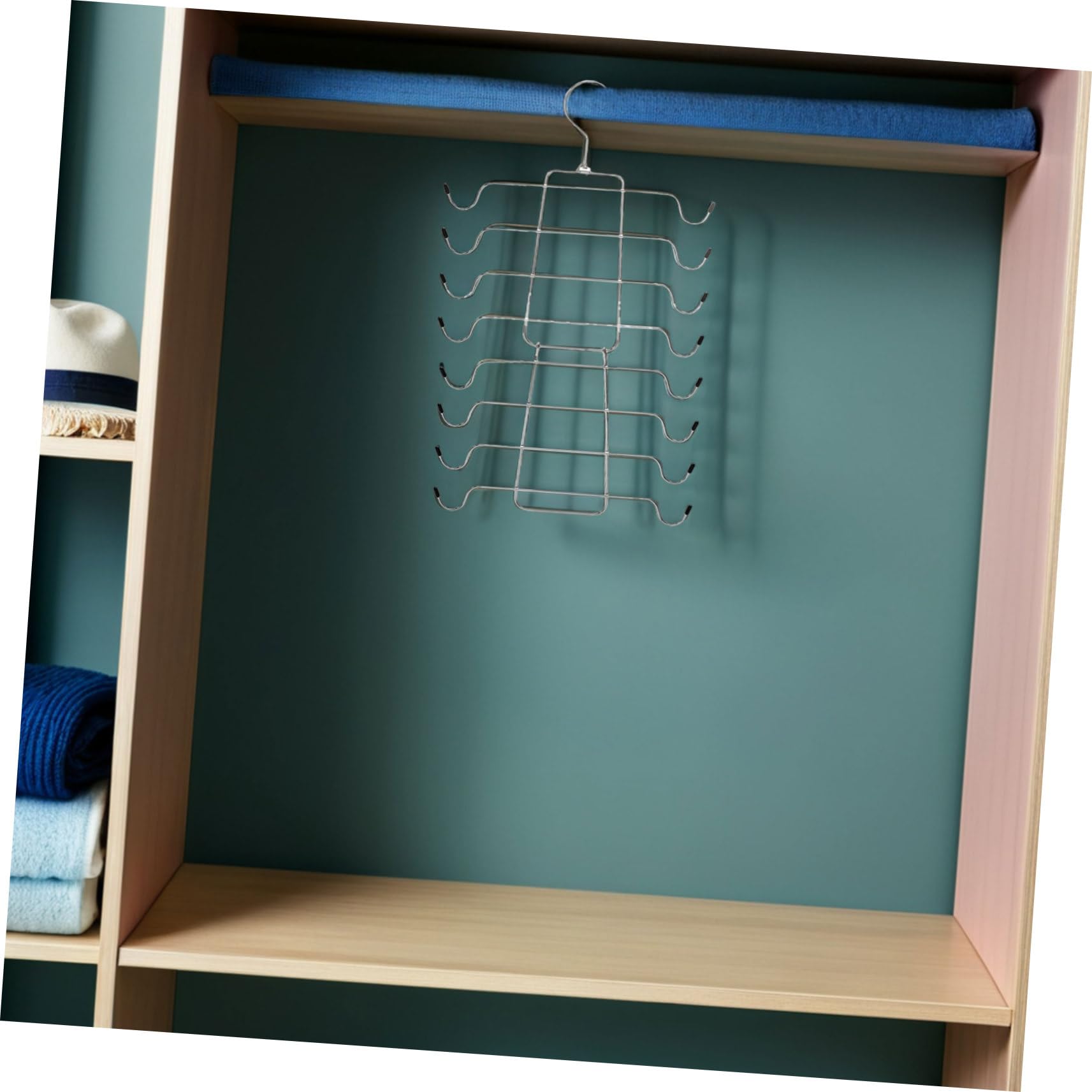 LABRIMP 4 Stück Platzsparende Faltbare Metall-BH-aufbewahrungshänger mit Drehbarem Haken Robuster Bügel für BHS Tanktops Camisoles und Badeanzüge Eleganter Silberner Schrank-Organizer