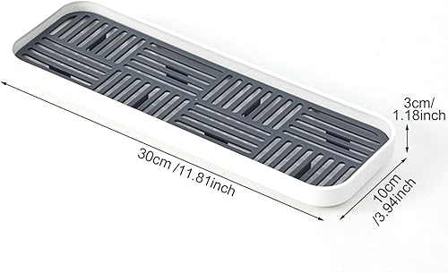 Miniatura 4 de Organizador de fregadero de cocina con bandeja de drenaje, bandeja de fregadero de encimera evita la humedad para cocina, baño, color negro
