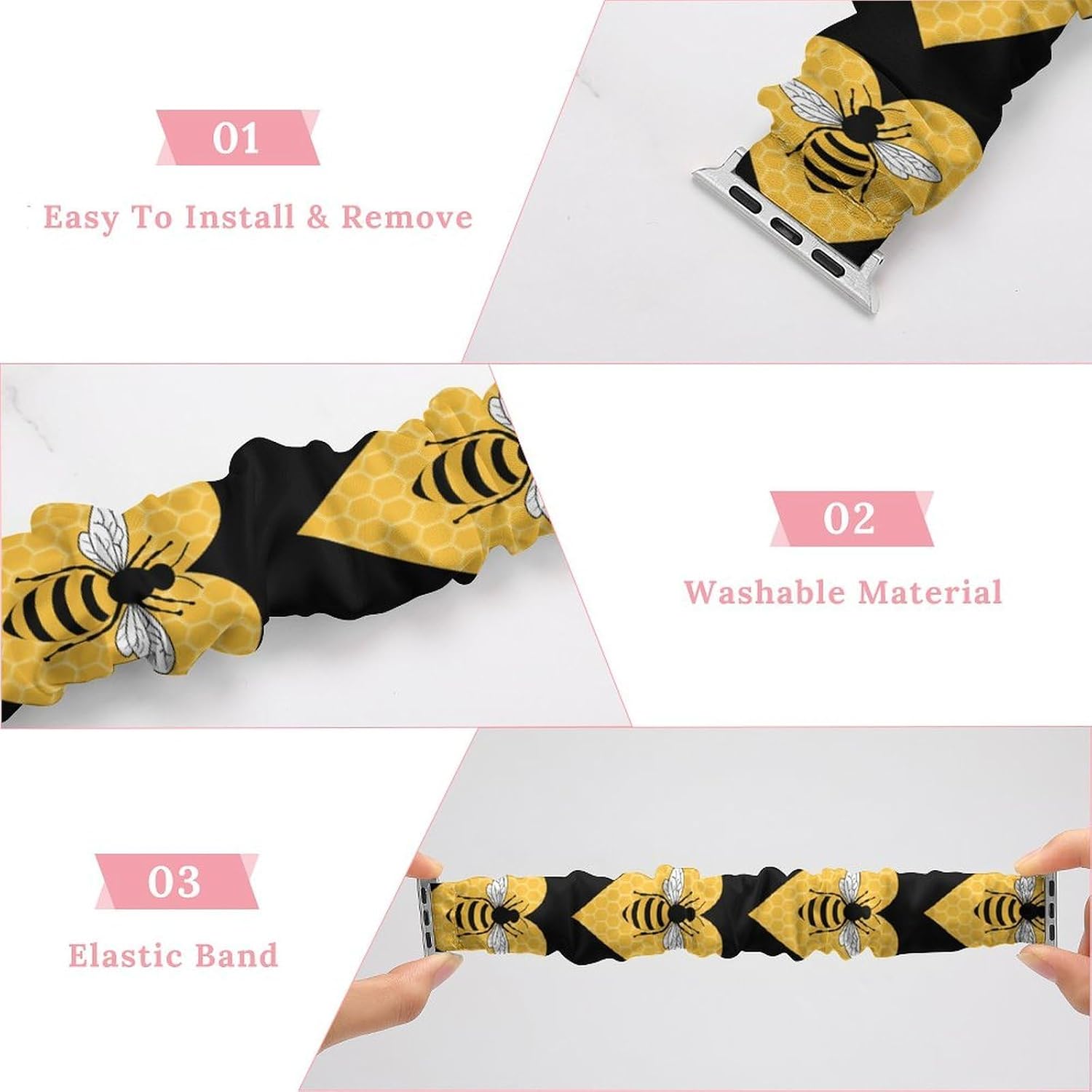 I Love Bee Watch Band Scrunchie image 4