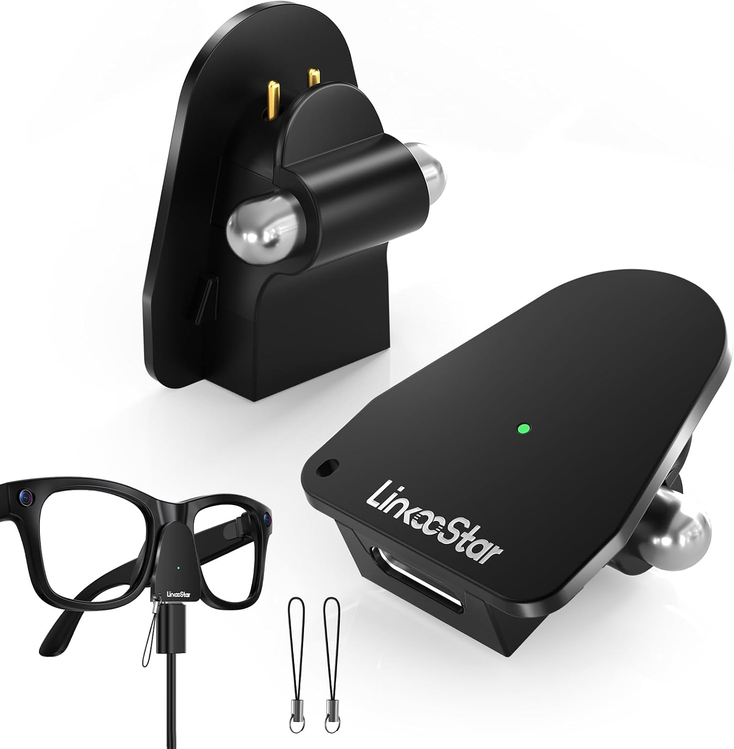 2Pack Charging Adapter for RayBan Meta Smart Glasses Charger (Gen1 & Gen2) Wayfarer/Skyler/Headliner and Oakley Meta HSTN, Portable USB C Charger Adapter Connector for Ray ban Meta Glasses Accessories