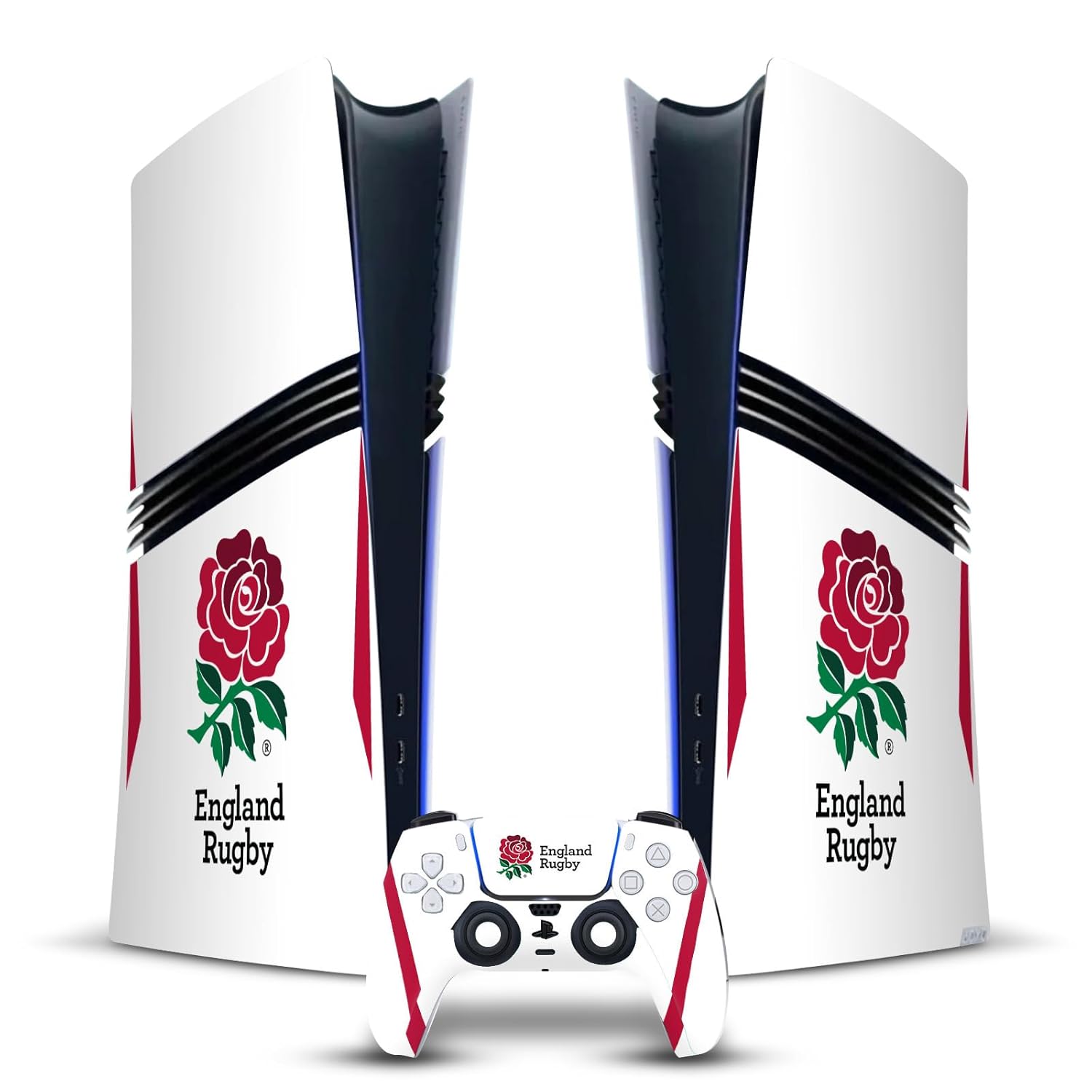 Head Case Designs Officially Licensed England Rugby Union Home 2025/26 Crest Kit Vinyl Gaming Skin Decal Compatible With Sony PlayStation 5 PS5 Pro Digital Edition Console & DualSense Controller