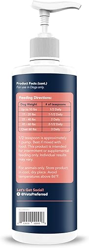 Miniatura 6 de Vets Preferred Aceite de salmón salvaje de Alaska para perros, piel y pelaje, aceite de pescado Omega 3 de primera calidad para un pelaje saludable