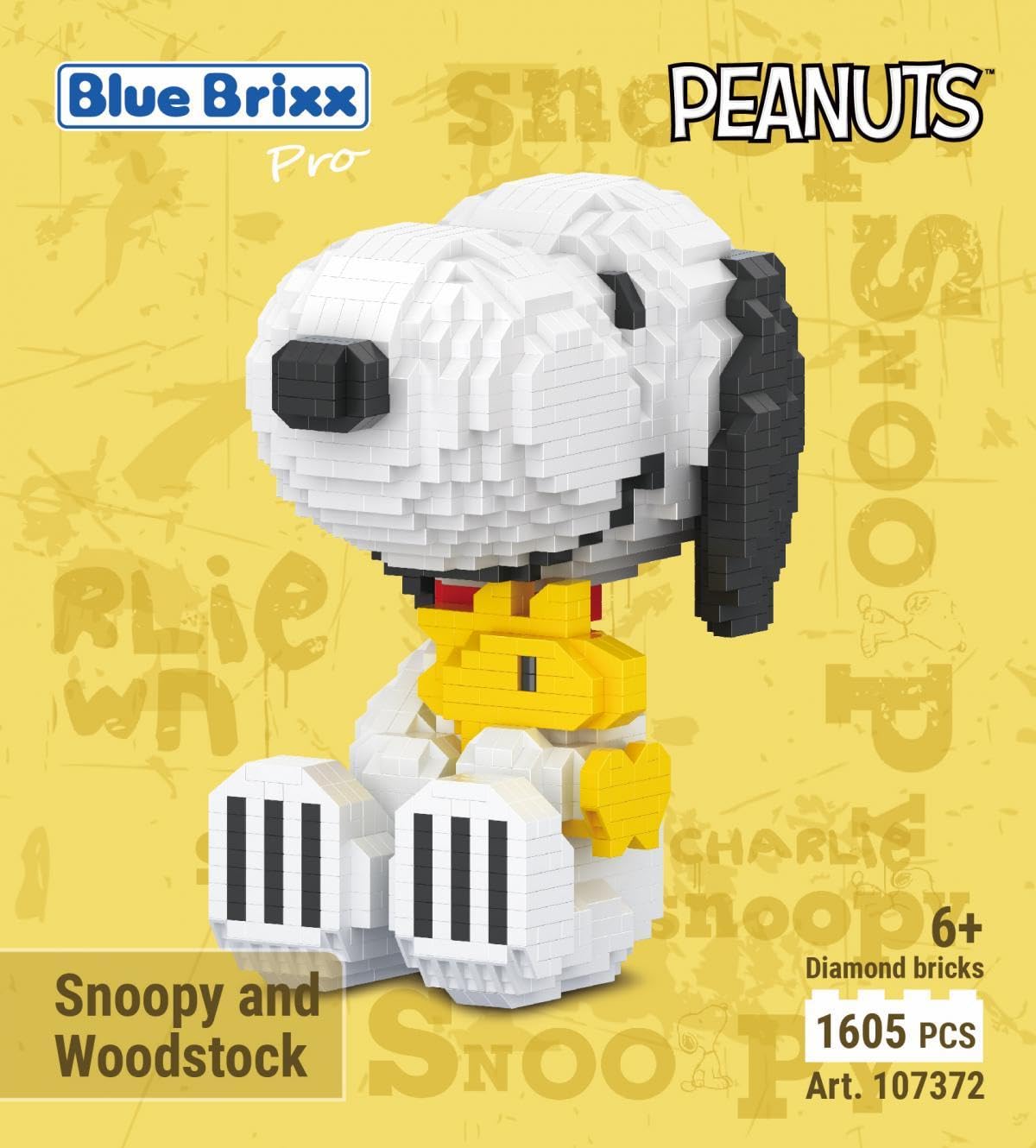 BlueBrixx Pro 107372 – Snoopy i Woodstock (Diamond Blocks), 1605 sztuk