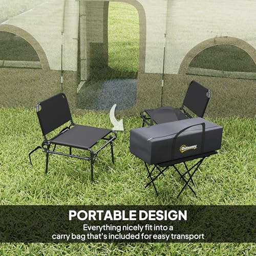 Outsunny 4-6 Person Camping Tent with 3 Room, 3000mm Waterproof, UPF30+ Cabin Tent with Sewn in Groundsheet, Portable with Bag for Fishing Hiking Festival Family Gathering image 8