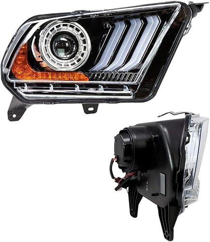 Miniatura 4 de Winjet Serie Renegade compatible con 2010 2011 2012 S197 Ford Mustang S550 estilo LED DRL proyector secuencial rendimiento mercado de accesorios par