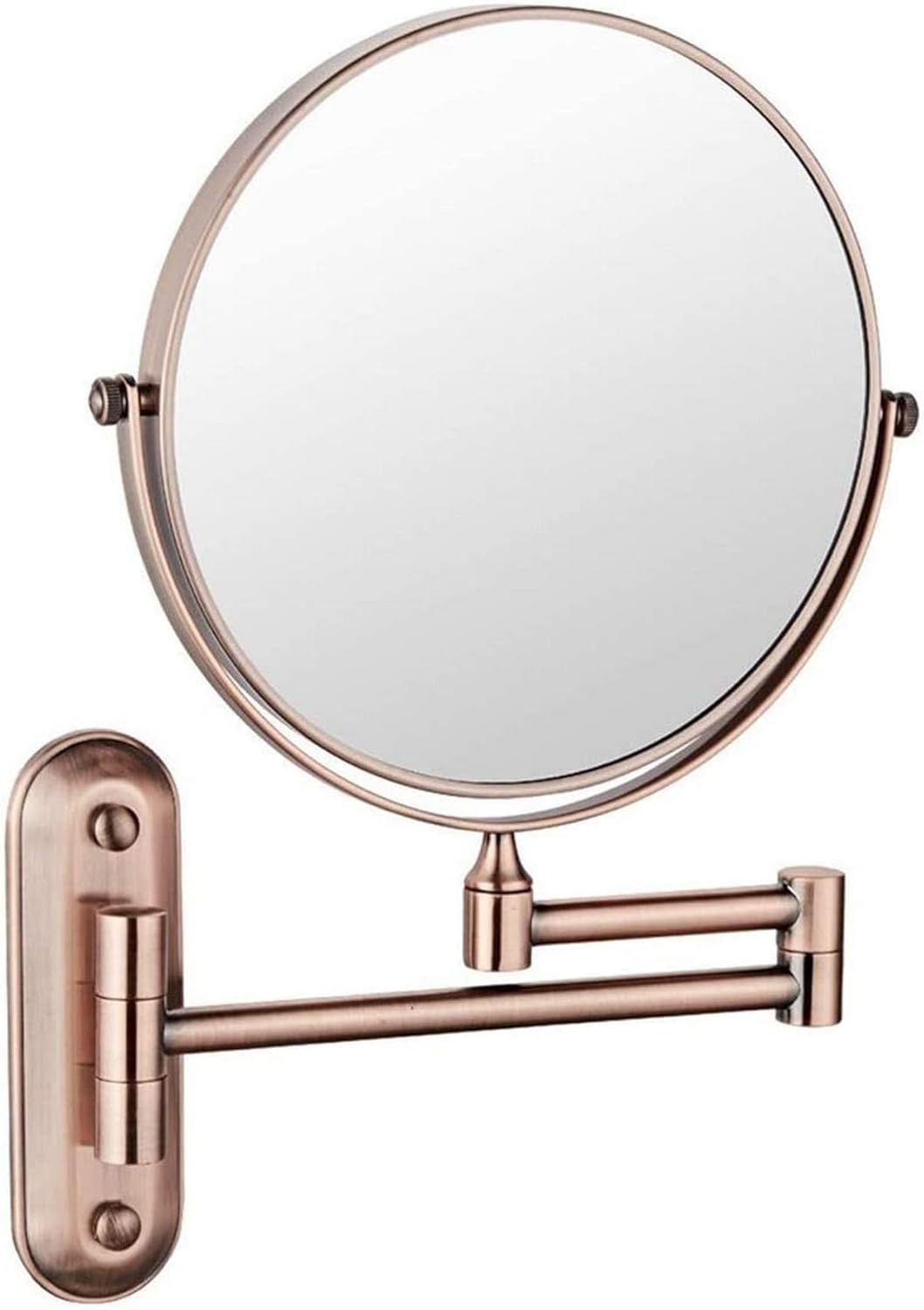 Makeup Mirror Makeup Mirror with Bath Mirror Cosmetic Mirror Magnification Wall Mounted Adjustable Makeup Mirror Dual Arm Extend 8- Face Bathroom Mirror (Color : 8 Inch 10x Silver)