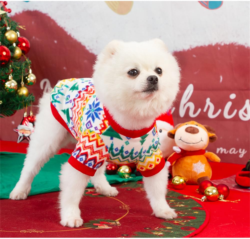 Confezione da 2 Abiti Natalizi per Cani - Costume Natalizio per Animali Domestici - Maglione Natalizio in Pile per Cuccioli - Caldi e Morbidi Vestiti Natalizi per Cuccioli Abbigliamento per Animali