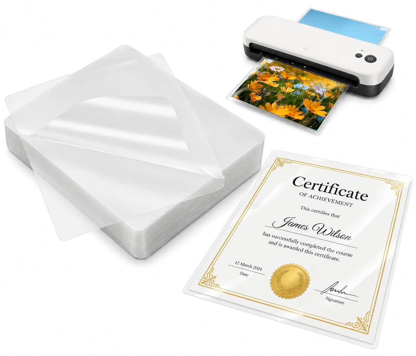 200 Pcs Letter Size Laminating Pouches, 160Micron Thermal Laminating Sheets