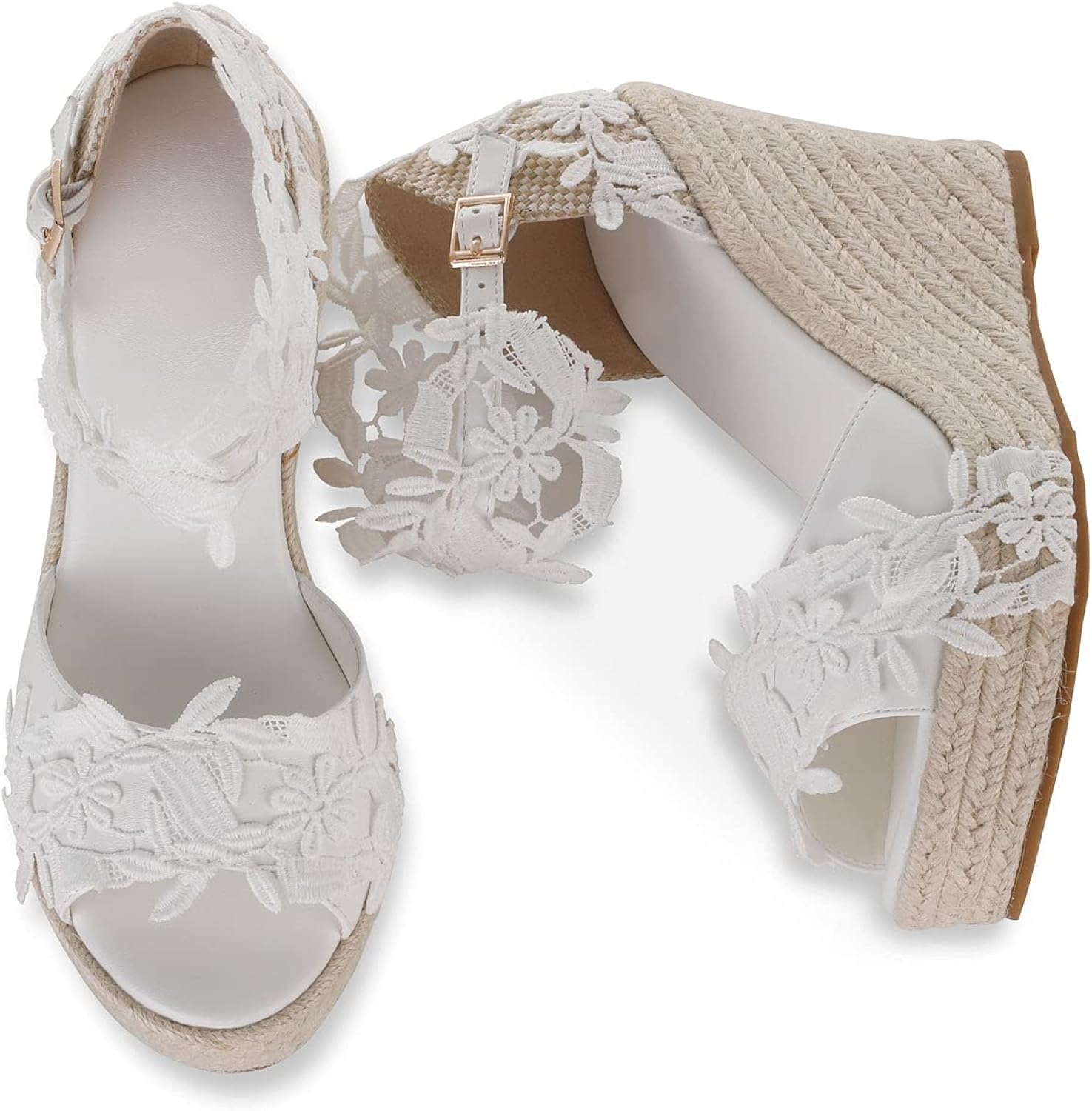 Women's Wedge Platform Sandals Summer Wedding Ankle Strap Open Toe Sandals