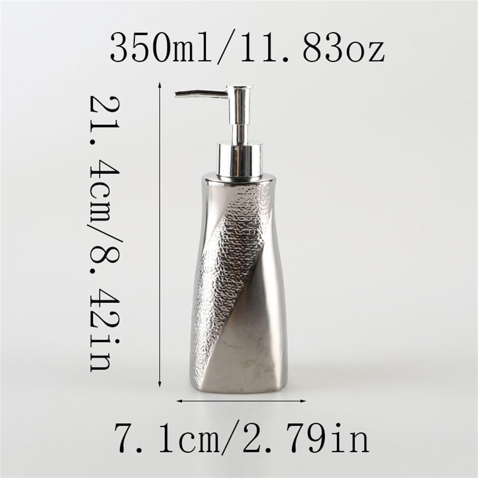 Seifenspender Küche Galvanisierte Seifenspender für Hotelhof Keramik Seifenspender Silberseifenflasche für Lotion-Massageöl (350 ml/11,83 oz) Spender Für Shampoo Und Spülung