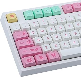 Tsungup PBT Keycaps, XDA Profile Keycaps 143 Keys Dye Sublimation Fairy Customized Keycaps for ANSI Layout Cherry MX Switches Mechanical Keyboards