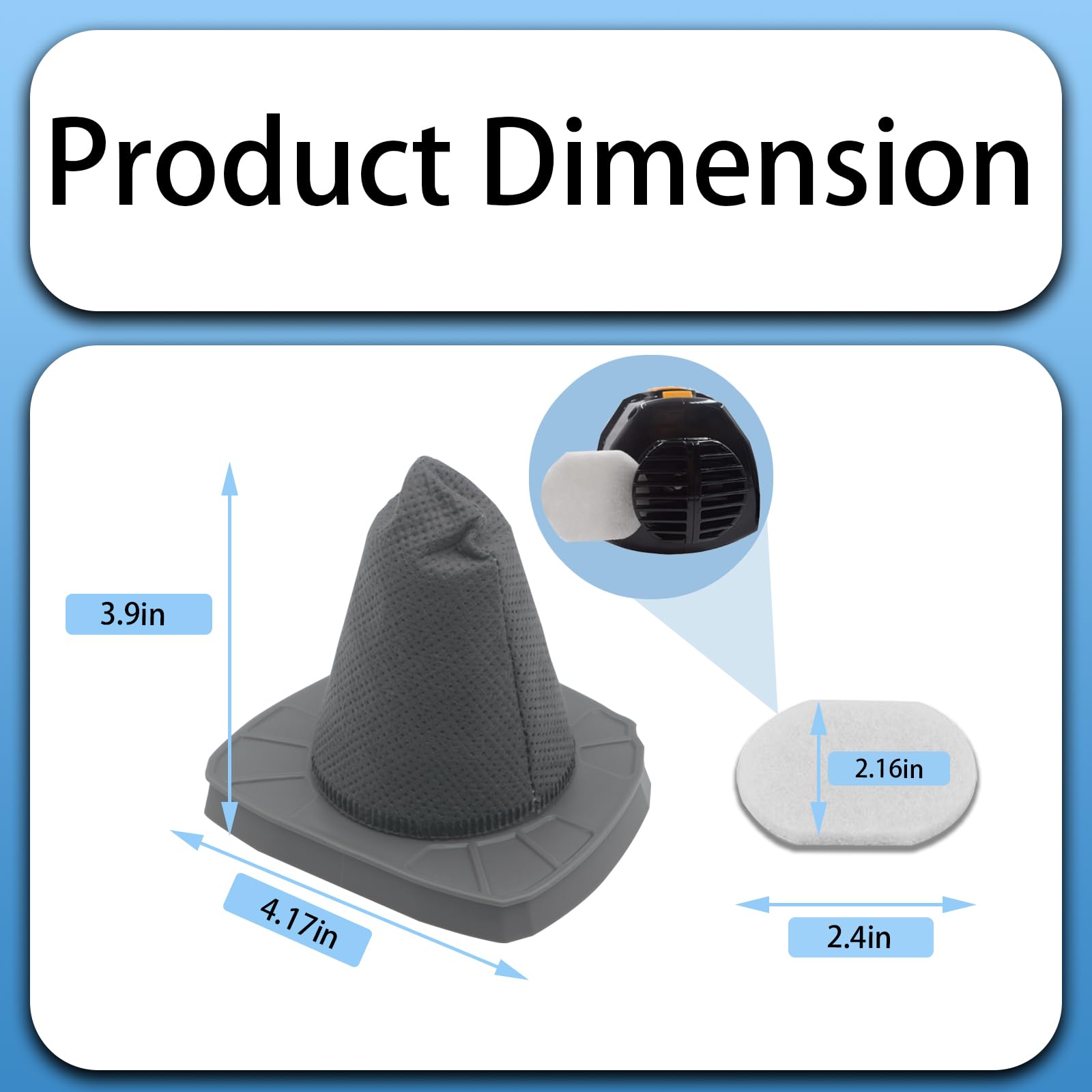 Filtros compatibles con aspiradora de mano EUREKA NES100 y compatibles con aspiradora 3 en 1 Black & Decker BDST1601, comparado con la pieza # ST0106 y ST0107, paquete de 4 filtros HEPA y 4