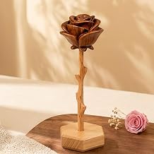 Hand Carved Wooden Rose, Eternal Handmade Flower