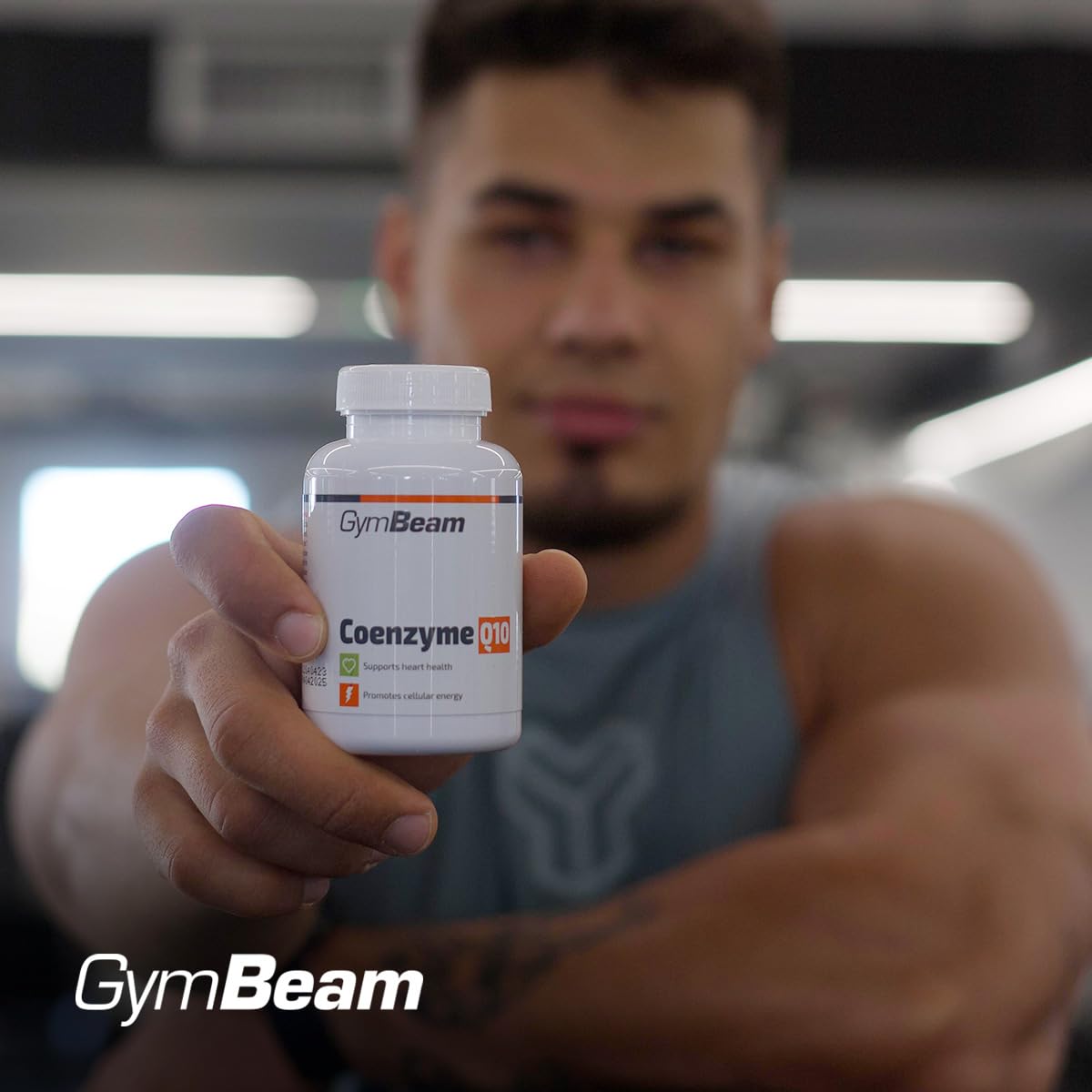 GymBeam Coenzima Q10, Integratore per l'Energia, Coenzima Q10 Ricco di Vitamina E, per Combattere lo Stress Ossidativo, Migliorare la Salute della Pelle e Performance Sportiva, in Compresse (60 cps)