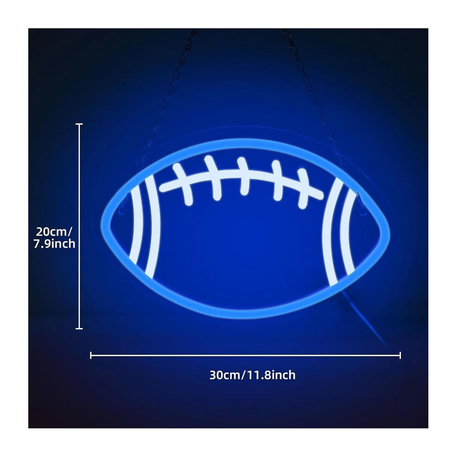 Generico Per insegne al neon Decorazione per feste Rugby per Forma di calcio LED(Blu)